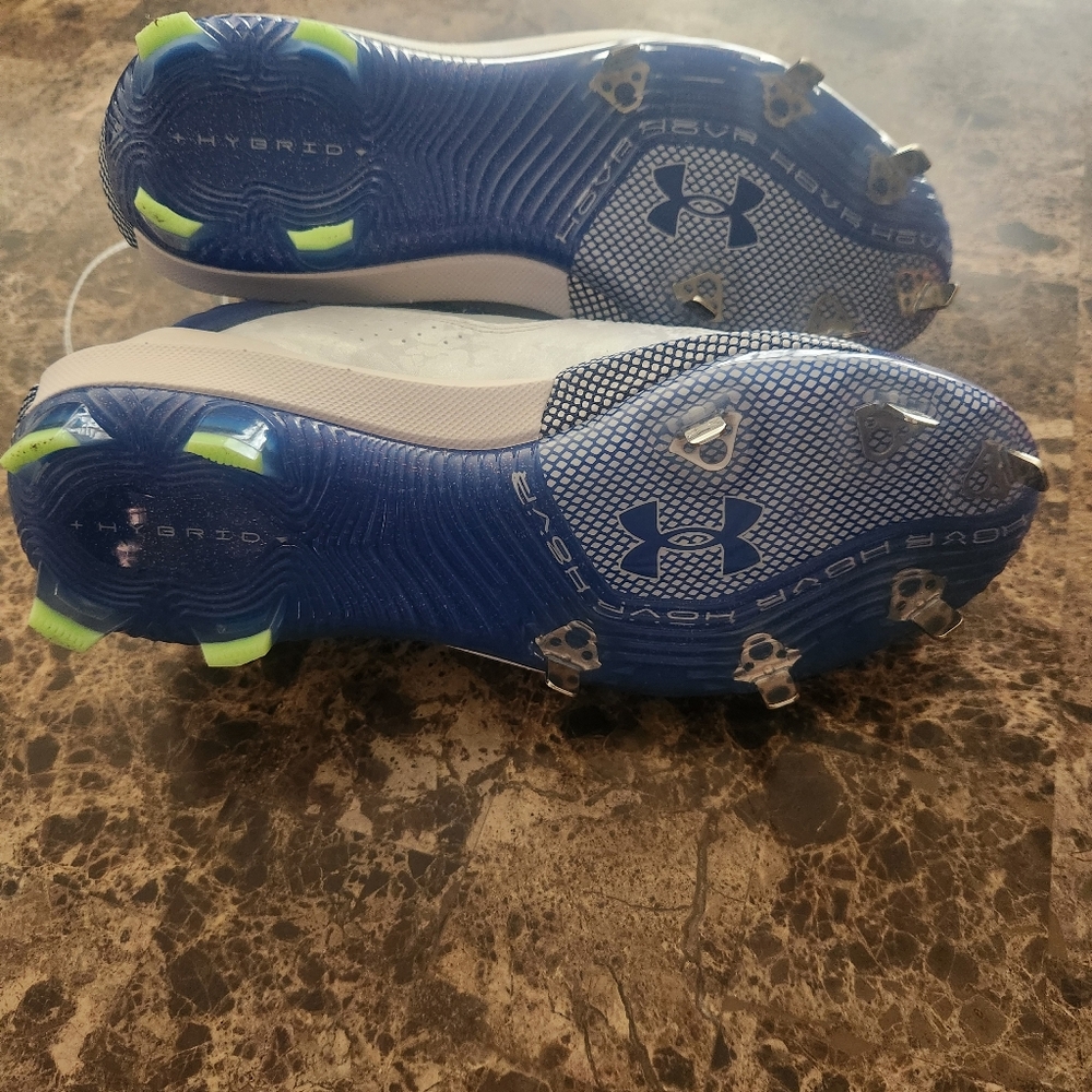 Under Armour Baseball Cleats Men's 9 Harper 8 Low ST White Royal Shoes Hybrid - Picture 5 of 5